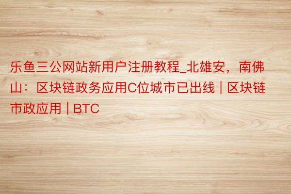 乐鱼三公网站新用户注册教程_北雄安，南佛山：区块链政务应用C位城市已出线 | 区块链市政应用 | BTC